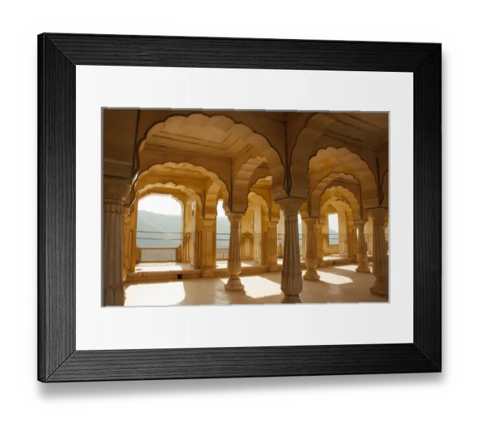 Framed Print : Colonnaded gallery, Amber Fort, Jaipur, Rajasthan, India Framed Print : Colonnaded gallery, Amber Fort, Jaipur, Rajasthan, India