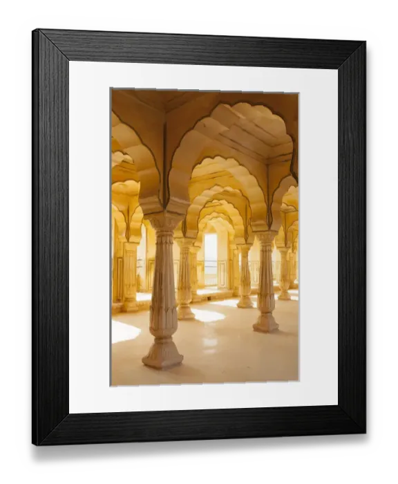 Framed Print : Colonnaded gallery, Amber Fort, Jaipur, Rajasthan, India