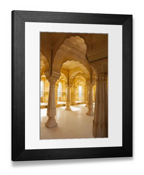 Framed Print : Colonnaded gallery, Amber Fort, Jaipur, Rajasthan, India Framed Print : Colonnaded gallery, Amber Fort, Jaipur, Rajasthan, India