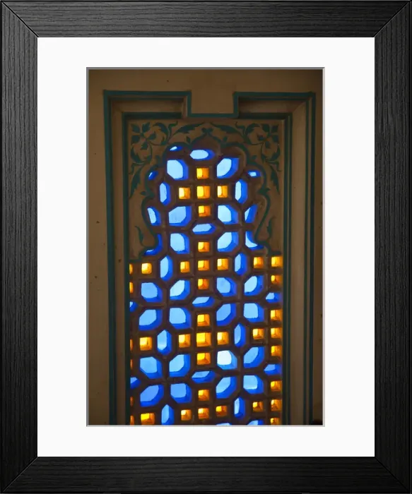 Framed Print : Colored glass window, City Palace, Udaipur, Rajasthan, India Framed Print : Colored glass window, City Palace, Udaipur, Rajasthan, India