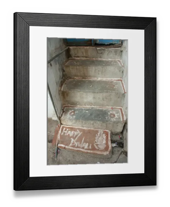 Framed Print : Divali decoration on a stoop, Udaipur, Rajasthan, India Framed Print : Divali decoration on a stoop, Udaipur, Rajasthan, India