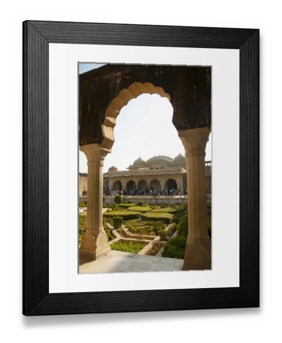 Framed Print : Garden in the Mughal style looking towards Jai Mandir, Third Courtyard, Amber Fort Framed Print : Garden in the Mughal style looking towards Jai Mandir, Third Courtyard, Amber Fort