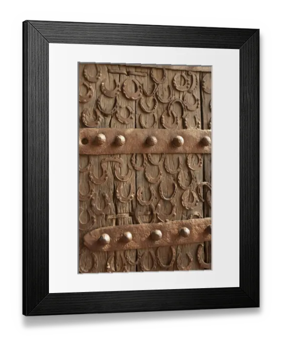 Framed Print : Horseshoes decorate a wooden door, Jama Masjid, Fatehpur Sikri, Uttar Pradesh, India Framed Print : Horseshoes decorate a wooden door, Jama Masjid, Fatehpur Sikri, Uttar Pradesh, India