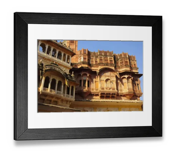 Framed Print : Intricately carved walls allow women in purdah to look out, Mehrangarh Fort, Jodhpur