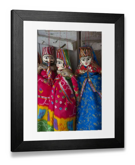 Framed Print : Kathputli, traditional Rajasthani puppets, Pushkar, Rajasthan, India