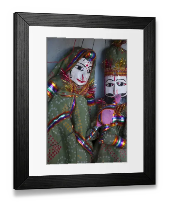 Framed Print : Kathputli, traditional Rajasthani puppets, Pushkar, Rajasthan, India