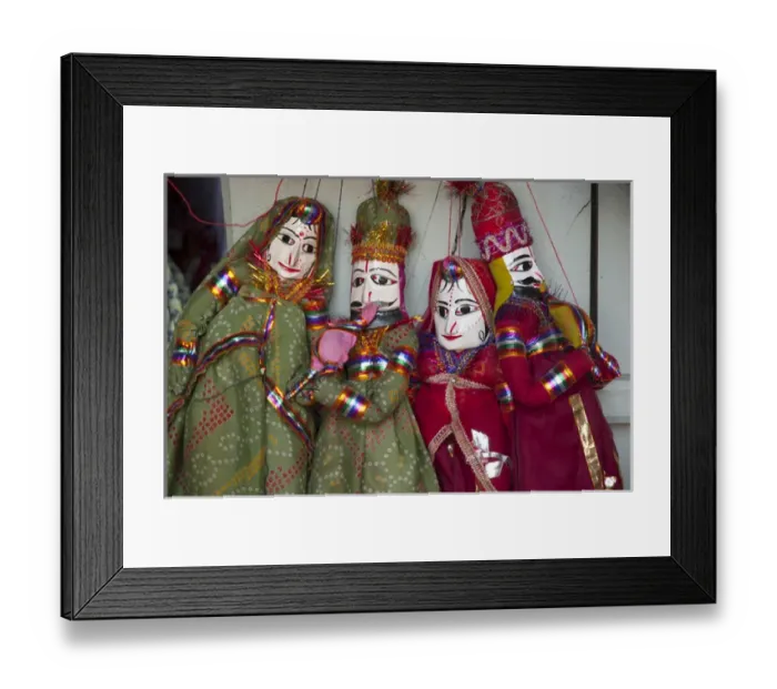 Framed Print : Kathputli, traditional Rajasthani puppets, Pushkar, Rajasthan, India