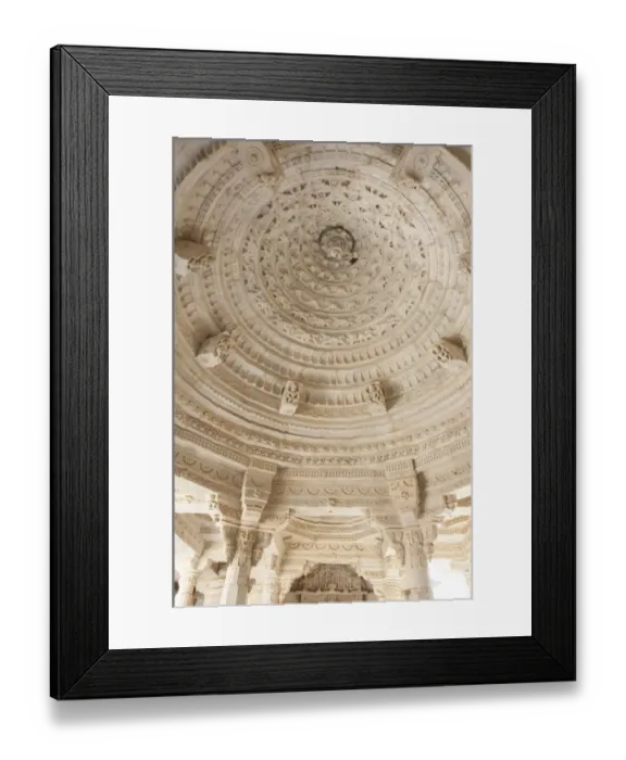 Framed Print : Ornate interior dome decoration, Jain Temple, Ranakpur, Rajasthan, India