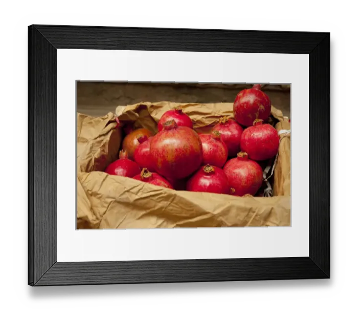 Framed Print : Pomegratates for sale, Old Delhi, Delhi, India