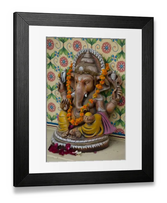 Framed Print : Small shrine to Ganesh, Jaipur, Rajasthan, India