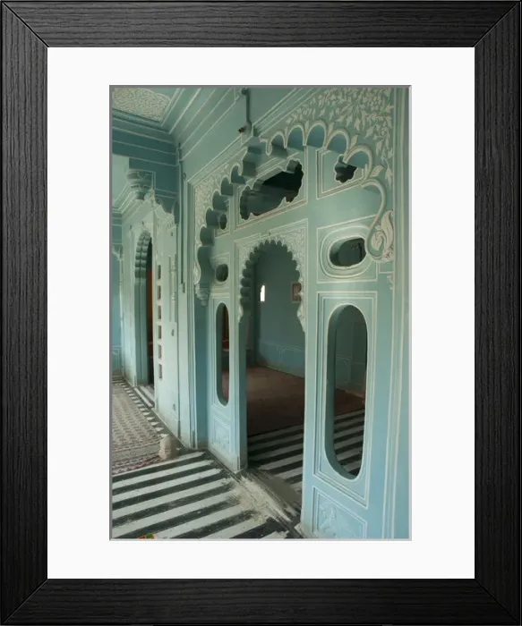 Framed Print : Turquoise room, City Palace, Udaipur, Rajasthan, India