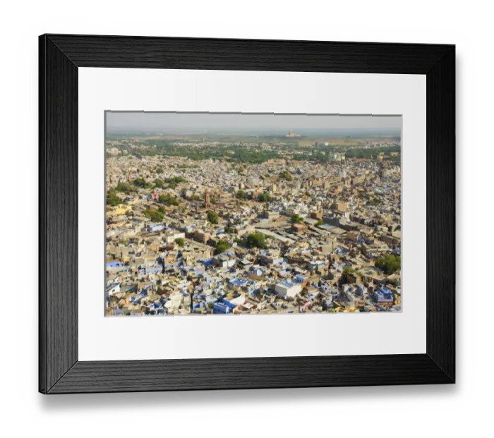 Framed Print : View of the blue city of Jodhpur from Mehrangarh Fort, Jodhpur, Rajasthan, India Framed Print : View of the blue city of Jodhpur from Mehrangarh Fort, Jodhpur, Rajasthan, India