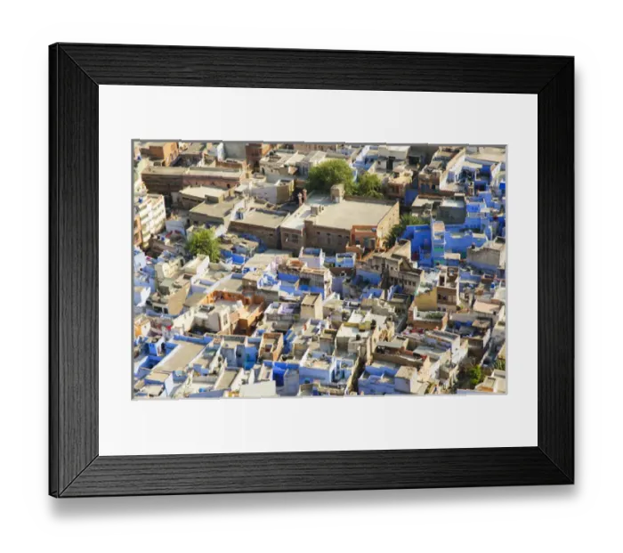 Framed Print : View of the blue city of Jodhpur from Mehrangarh Fort, Jodhpur, Rajasthan, India Framed Print : View of the blue city of Jodhpur from Mehrangarh Fort, Jodhpur, Rajasthan, India