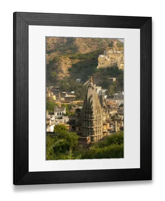 Framed Print : Village beneath the Amber Fort, Jaipur, Rajasthan, India Framed Print : Village beneath the Amber Fort, Jaipur, Rajasthan, India