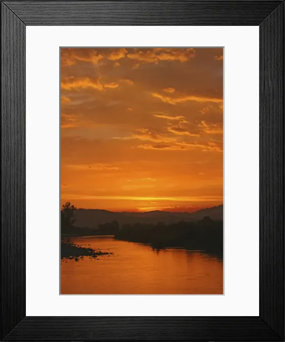 Framed Print : Sunset over Ramganga river, Corbett National Park, India Framed Print : Sunset over Ramganga river, Corbett National Park, India