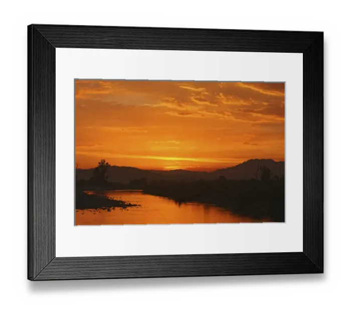 Framed Print : Sunset over Ramganga river, Corbett National Park, India Framed Print : Sunset over Ramganga river, Corbett National Park, India