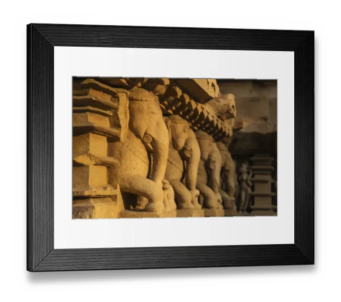 Framed Print : Elephant sculptures of Khajuraho, Madhya Pradesh, India Framed Print : Elephant sculptures of Khajuraho, Madhya Pradesh, India