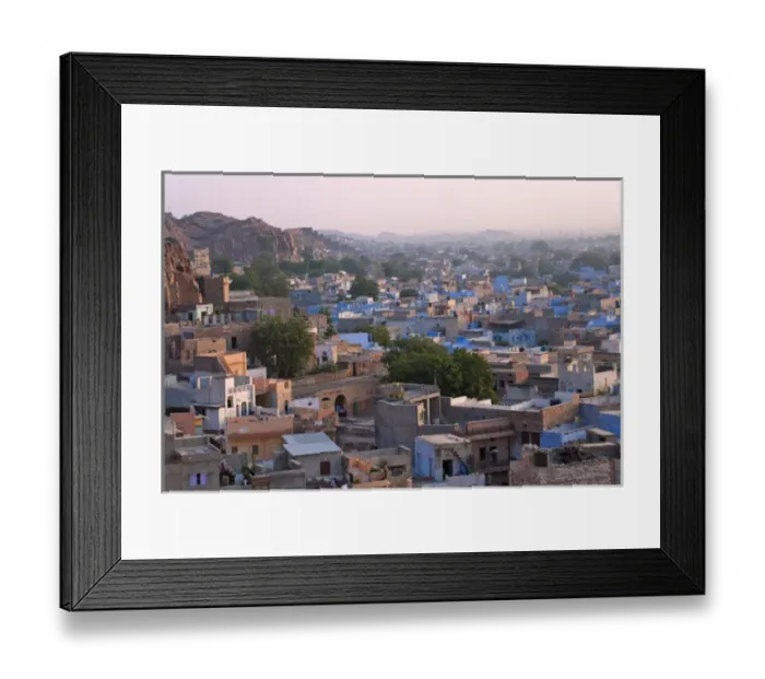 Framed Print : Cityscape of blue houses in the Blue City, Jodphur, Rajasthan, India
