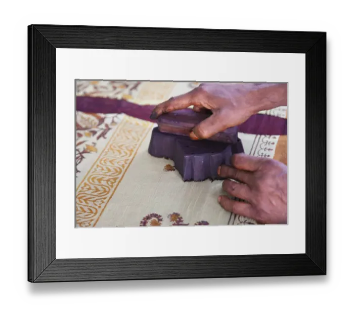 Framed Print : Woman doing block print on fabric, Jaipur, Rajasthan, India Framed Print : Woman doing block print on fabric, Jaipur, Rajasthan, India