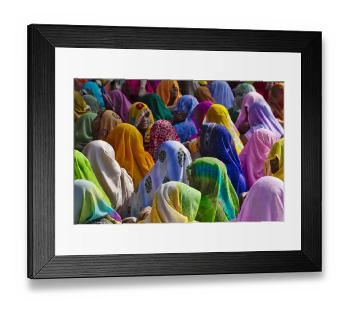Framed Print : Women in colorful saris gather together, Jhalawar, Rajasthan, India Framed Print : Women in colorful saris gather together, Jhalawar, Rajasthan, India