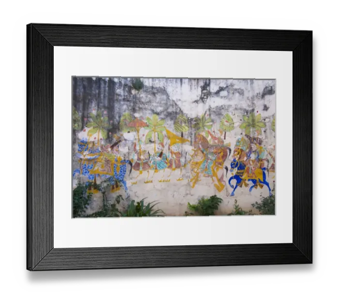 Framed Print : Mural in Castle Bijaipur, Rajasthan, India