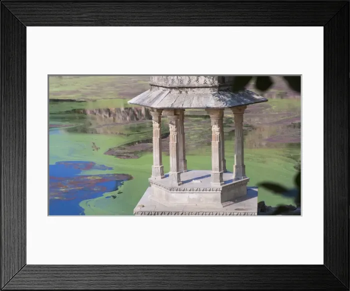 Framed Print : Traditional architecture by Indhar Lake, Udaipur, Rajasthan, India