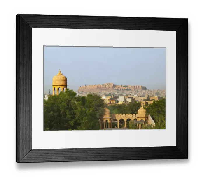 Framed Print : Cityscape of traditional architecture, Jasailmer Fort in the distance, Jaisalmer Framed Print : Cityscape of traditional architecture, Jasailmer Fort in the distance, Jaisalmer