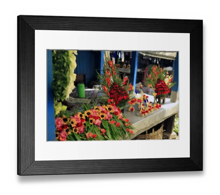 Framed Print : Asia, India, Calcutta. Floral arrangements in the flower market in Calcutta Framed Print : Asia, India, Calcutta. Floral arrangements in the flower market in Calcutta