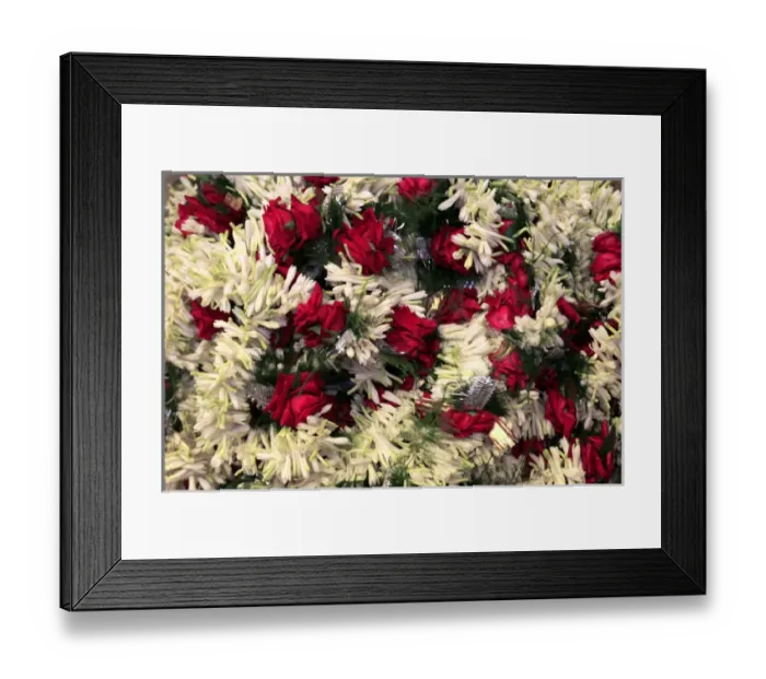 Framed Print : Asia, India, Calcutta. Floral garlands from the flower market in Calcutta