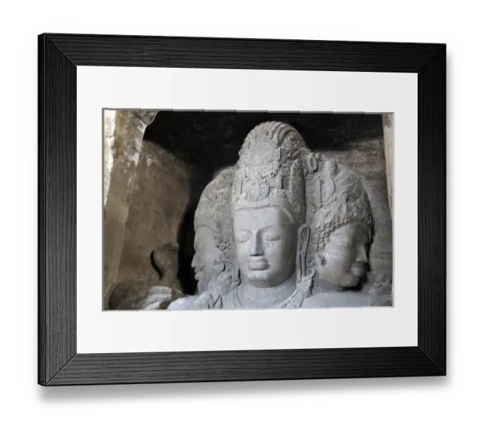Framed Print : Asia, India, Mumbai. Mahesamurti of Elephanta Island Caves, a UNESCO World Heritage Site Framed Print : Asia, India, Mumbai. Mahesamurti of Elephanta Island Caves, a UNESCO World Heritage Site