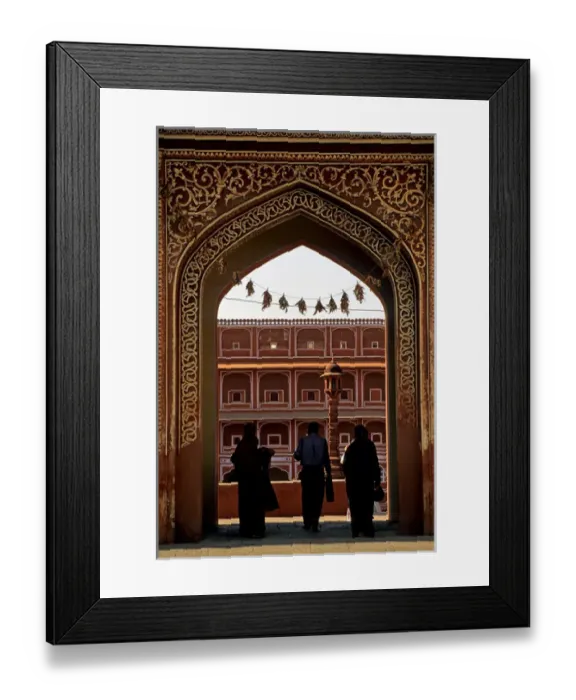 Framed Print : Asia, India, Jaipur. Arched gate to the pink city of Jaipur