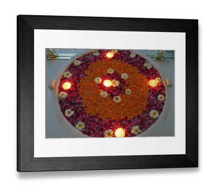 Framed Print : Asia, India, Udaipur. Attention to detail shows in the beautiful floating flower