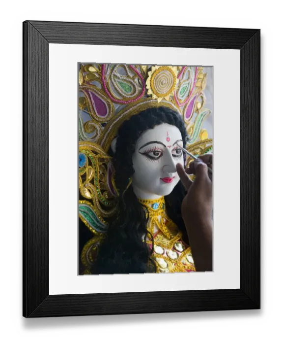 Framed Print : Sarasvati (Female Hindu God) idol being painted, Kolkata, West Bengal, India Framed Print : Sarasvati (Female Hindu God) idol being painted, Kolkata, West Bengal, India