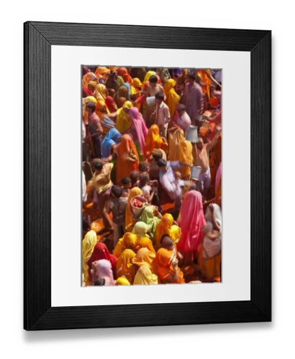 Framed Print : Holi festival at a temple, Mathura, Uttar Pradesh, India Framed Print : Holi festival at a temple, Mathura, Uttar Pradesh, India