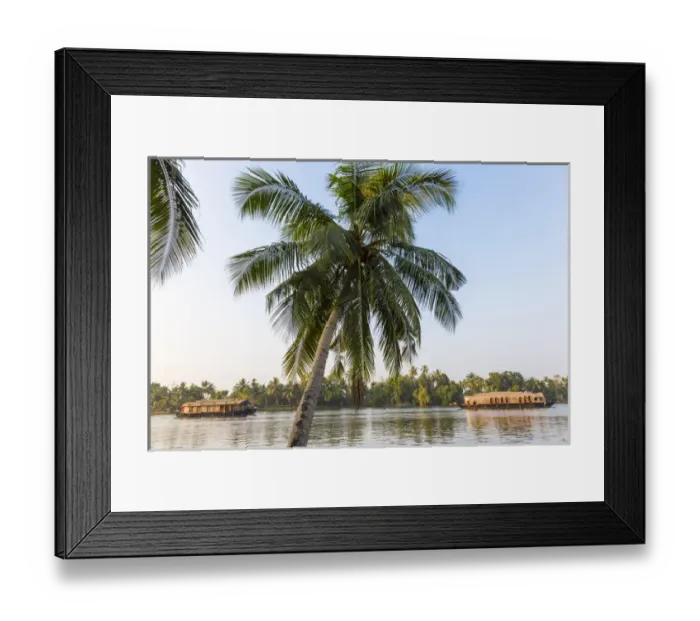 Framed Print : Traditional house boat, Kerala backwaters, nr Alleppey, (or Alappuzha), Kerala, India
