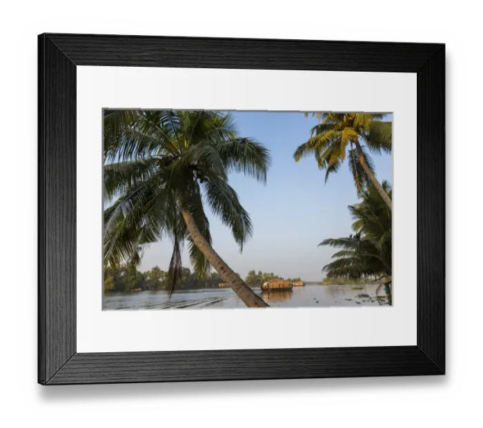 Framed Print : Traditional house boat, Kerala backwaters, nr Alleppey, (or Alappuzha), Kerala, India