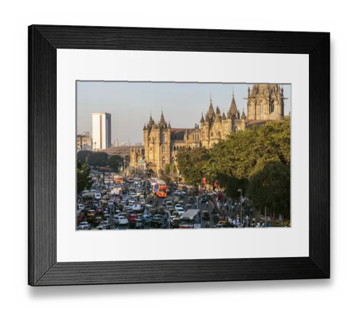 Framed Print : Chhatrapati Shivaji Terminus train station (previously named Victoria Terminus) and central Mumbai Framed Print : Chhatrapati Shivaji Terminus train station (previously named Victoria Terminus) and central Mumbai