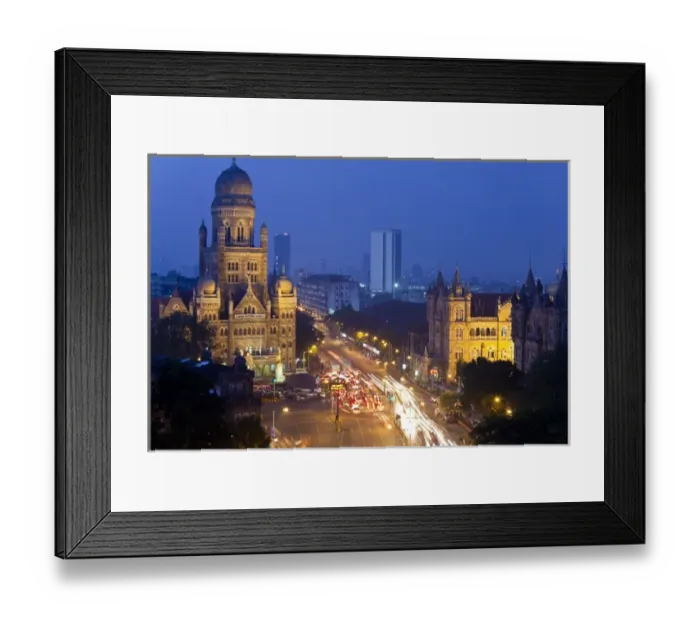 Framed Print : View over Victoria terminus or Chhatrapati Shivaji terminus (CST) and central Mumbai Framed Print : View over Victoria terminus or Chhatrapati Shivaji terminus (CST) and central Mumbai