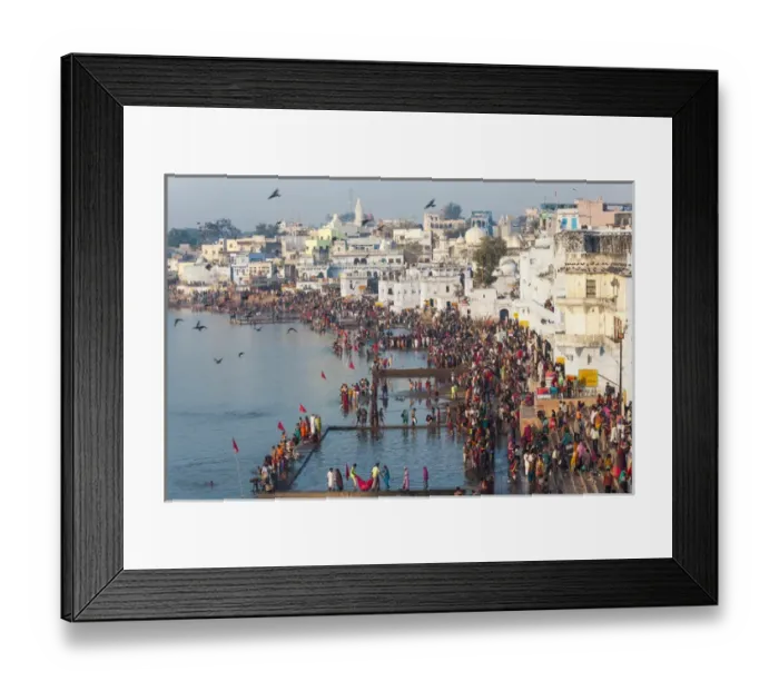 Framed Print : Pilgrims at the annual Hindu pilgrimage to holy Pushkar Lake, Pushkar, Rajasthan State Framed Print : Pilgrims at the annual Hindu pilgrimage to holy Pushkar Lake, Pushkar, Rajasthan State