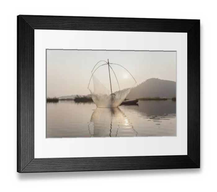 Framed Print : Fishing, Loktak Lake, Imphal, Manipur, India