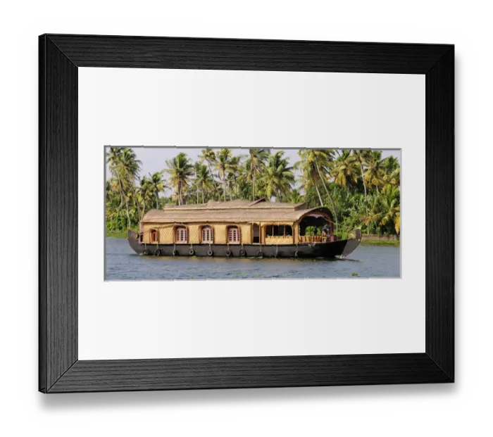 Framed Print : Asia, India, Kerala (Backwaters). A Kerala houseboat on Kumarakom Lake Framed Print : Asia, India, Kerala (Backwaters). A Kerala houseboat on Kumarakom Lake