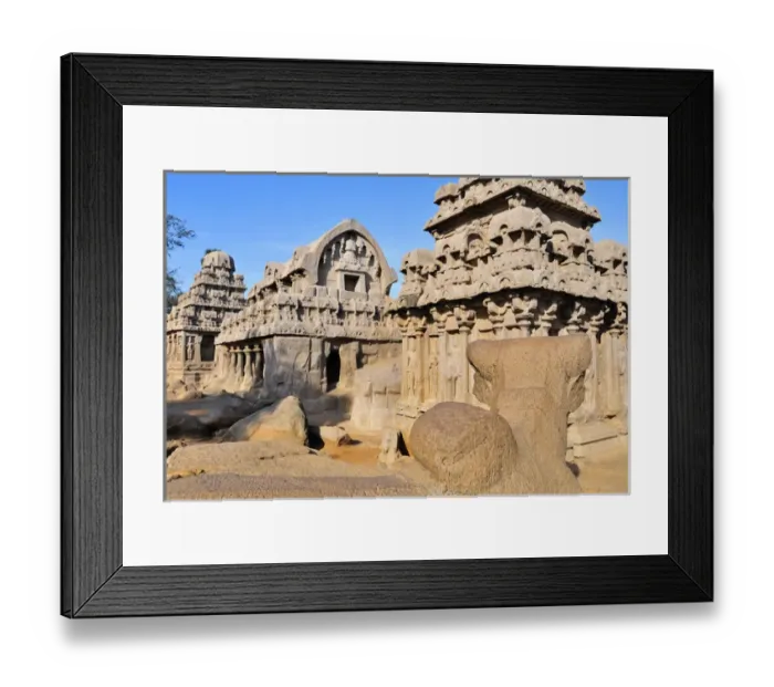 Framed Print : Asia, India, Tamil Nadu, Mahabalipuram. Part of the Five Rathas complex of temples