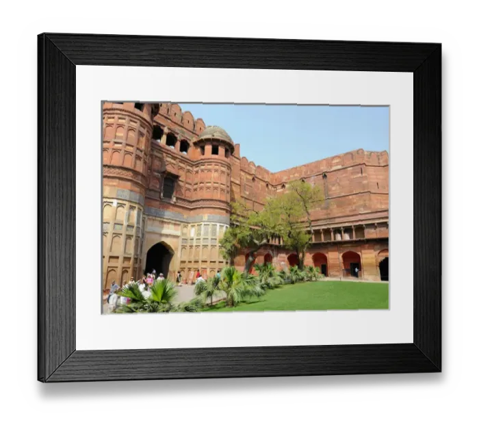 Framed Print : Asia, India, Uttar Pradesh, Agra. The Amar Singh Gate entrance to the Red Fort