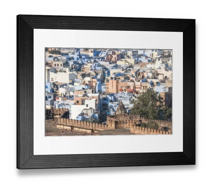 Framed Print : Blue City seen from Mehrangarh Fort. Jodhpur. Rajasthan. India Framed Print : Blue City seen from Mehrangarh Fort. Jodhpur. Rajasthan. India