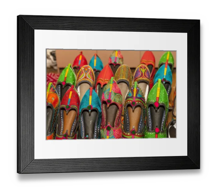 Framed Print : Colorful shoes for sale. Mehrangarh Fort. Jodhpur. Rajasthan. India Framed Print : Colorful shoes for sale. Mehrangarh Fort. Jodhpur. Rajasthan. India