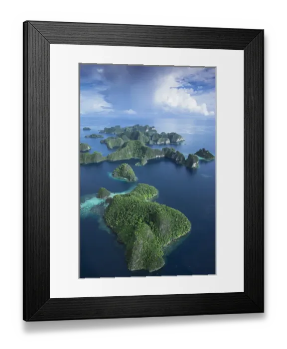 Framed Print : Indonesia, West Papua. Aerial of Raja Ampat islands Framed Print : Indonesia, West Papua. Aerial of Raja Ampat islands