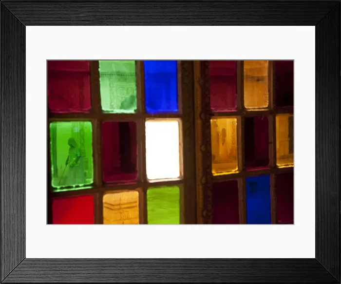 Framed Print : Stained glass windows, Meherangarh Fort, Jodhpur, Rajasthan, India