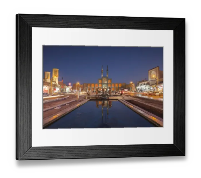 Framed Print : Iran, Central Iran, Yazd, Amir Chakhmaq Complex, one of the largest Hosseinieh complexes in Iran