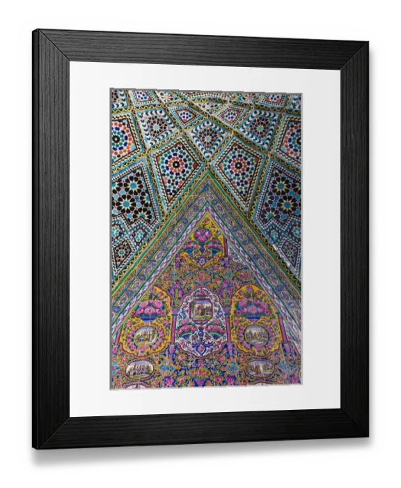 Framed Print : Iran, Central Iran, Shiraz, Nasir-al Molk Mosque, exterior tilework Framed Print : Iran, Central Iran, Shiraz, Nasir-al Molk Mosque, exterior tilework
