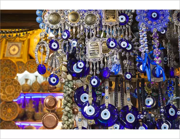 Iran, Central Iran, Shiraz, Bazar-e Vakil market, traditional evil eye souvenirs